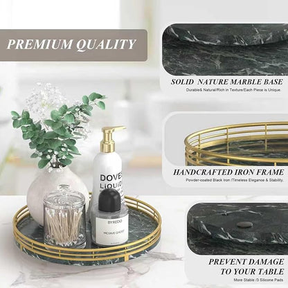Green Marble Lazy Susan Turntable - Image 6