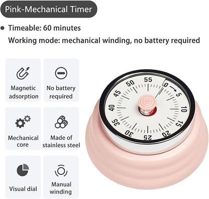 Elegant Stainless Steel Vintage Kitchen Timer - Image 2