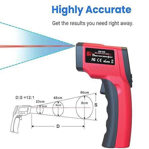 DEASOMIYE Infrared Thermometer Gun, -58℉～1022℉ Laser Thermometer Temperature Gun - Image 2