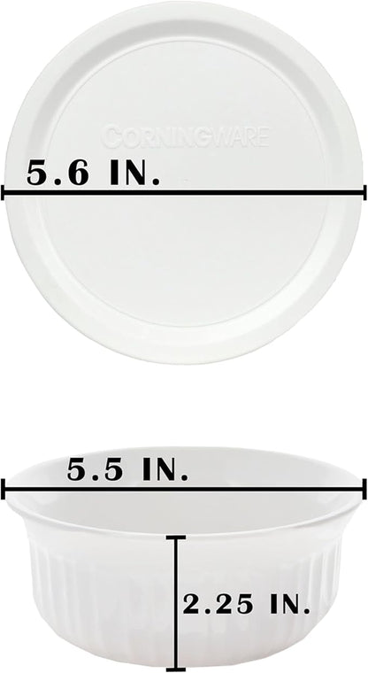 CorningWare FS16 16oz Round French White Casserole Dish w/F-16 French White - Image 6