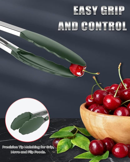600ºF Heat Resistant Kitchen Tongs, Premium Locking Cooking Tongs - Image 6