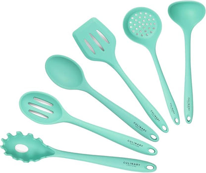 Culinary Couture Aqua Sky Silicone Cooking Utensils Set by CulinaryCouture