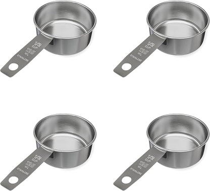 1/2 Cup Stainless Steel Measuring Cup | Sturdy Metal 125 ml | 125 cc | 4 oz | by Knupp+Co.