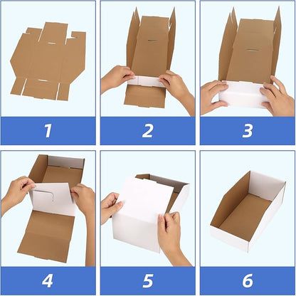 ZBEIVAN Cardboard Storage Bins Boxes 30 Packs, Easy Assembly Pantry Organizer - Image 6
