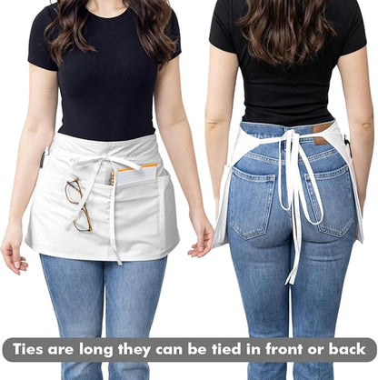 Dreamology Waitress Apron with Pockets, Short Aprons with Pockets, Waist Aprons - Image 2