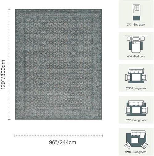 8x10 Washable Area Rug for Living Room, Extra Large Vintage Boho Rugs for - Image 2