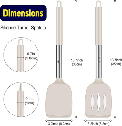 HOTEC Silicone Spatula Set of 2 Heat-Resistant 600°F & BPA-Free Kitchen - Image 2