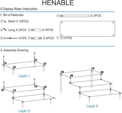 HENABLE Large Acrylic Display Risers, Perfume Stand Organizer, Tabletop Use - Image 6