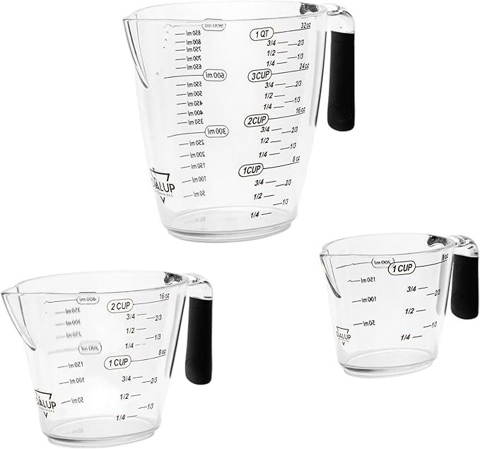 Dalup Measuring Cup Set – Clear Plastic Liquid Measuring Cups by DalupEnterprises