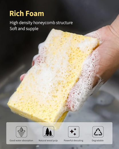 ARCLIBER Kitchen Sponge, Heavy Duty Color Cellulose Sponge, Clean Tough Messes - Image 5