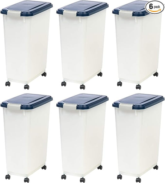 IRIS USA Airtight Dog Food Storage Container, Attachable Wheels, by IRISUSA