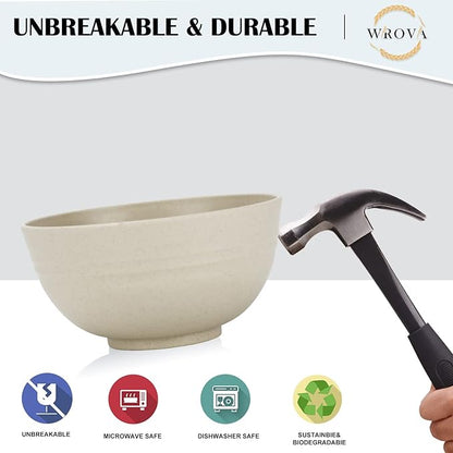 Wrova Wheat Straw Bowl Sets, Microwave and Dishwasher Safe Bowls, Kitchen Bowl - Image 4
