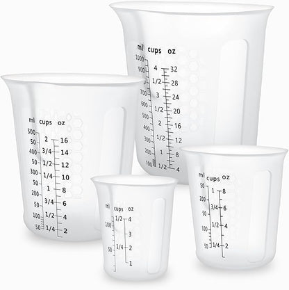 Silicone Measuring Cups 4-Pack Set, Reusable Silicone Cup by SwigranceQualityCreativity