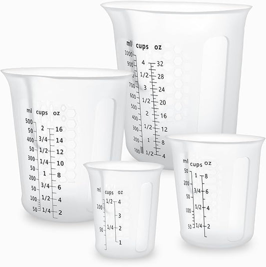 Silicone Measuring Cups 4-Pack Set, Reusable Silicone Cup by SwigranceQualityCreativity