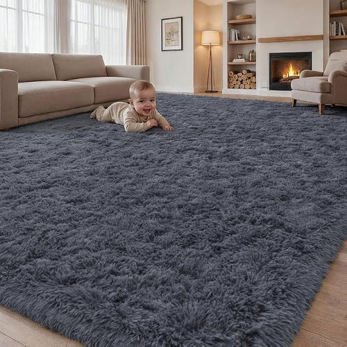 8x10 Area Rugs for Living Room Bedroom: Soft Fluffy Shag Rugs Upgrade Non-Slip by EXPEDIX
