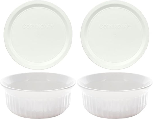 CorningWare FS16 16oz Round French White Casserole Dish w/F-16 French White by CorningWare
