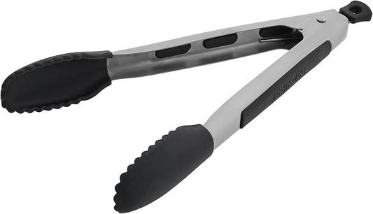 Farberware Silicone-Tipped Locking Kitchen Tongs – Heat Resistant, Nonstick Safe by Farberware