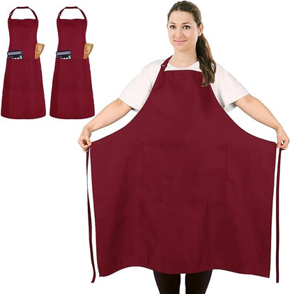 2 Pcs Plus Size Chef Apron, Unisex Professional Apron by FunChaos