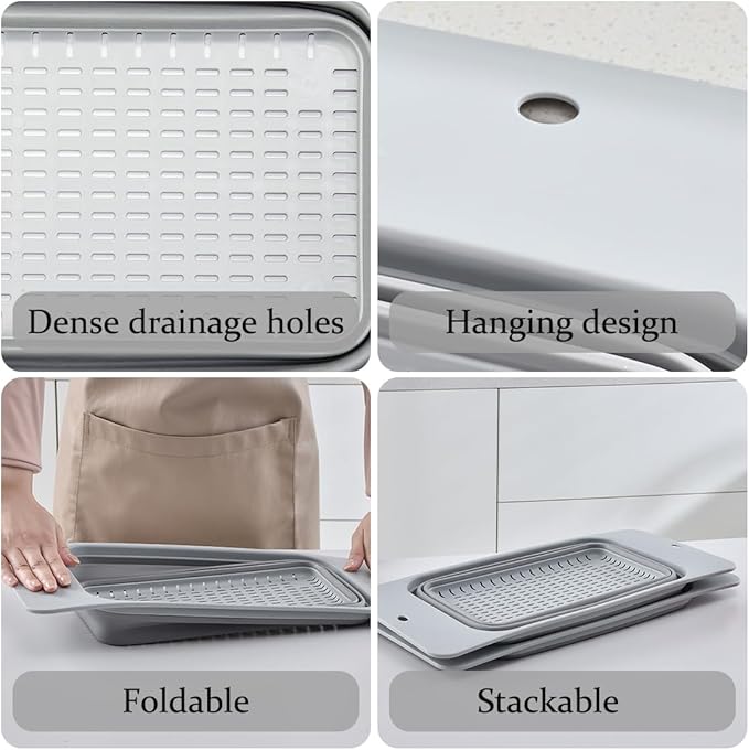 Collapsible Colander Silicone Kitchen Strainer, Over The Sink Strainer Basket - Image 4