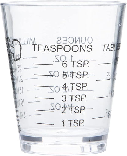 Chef Craft Classic Plastic Shot Glass Measurer, 1 ounce teaspoon/tablespoon by ChefCraft