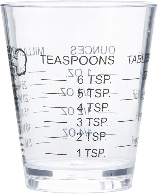 Chef Craft Classic Plastic Shot Glass Measurer, 1 ounce teaspoon/tablespoon by ChefCraft
