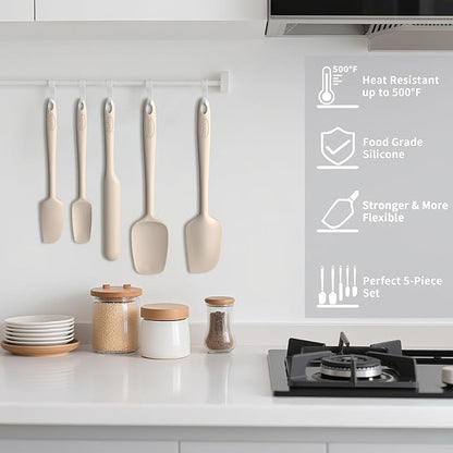 Coukre Silicone Spatula Set of 5, High Temperature Resistant, Food Grade - Image 4