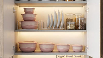 Pera Mixing Bowls with Lids Set, 8 Piece, BPA Free Nesting Kitchen Bowl Set - Image 9