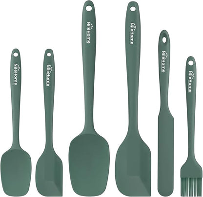 NileHome Silicone Spatula Set, 6 Pieces Food Grade Kitchen Utensils by NileHome