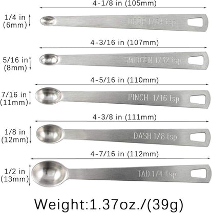 2Pack Mini Measuring Spoons Set, Heavy Duty Stainless Steel Teaspoon - Image 2
