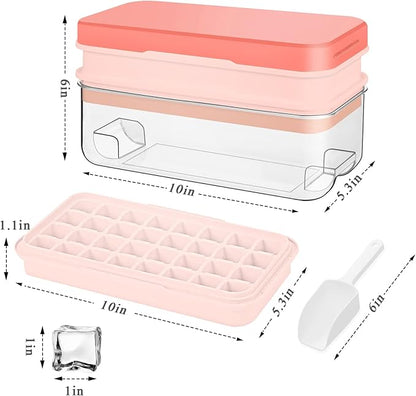 Ice Cube Tray with Lid and Bin, Ice Cube Pop Out Tray, Ice Cube Trays - Image 5