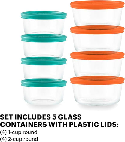 Pyrex Simply Store Small Glass Food Storage Containers Set, Meal Prep Containers - Image 2