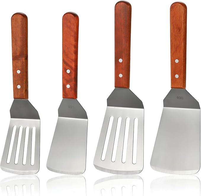 Pumtus 4 Pack Stainless Steel Spatula Set, 2 Sizes Metal Spatulas by Pumtus