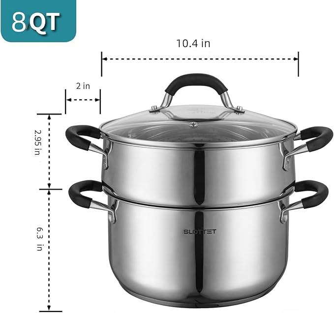 SLOTTET Stainless Steel 8 Quart Stock Pot - Image 6