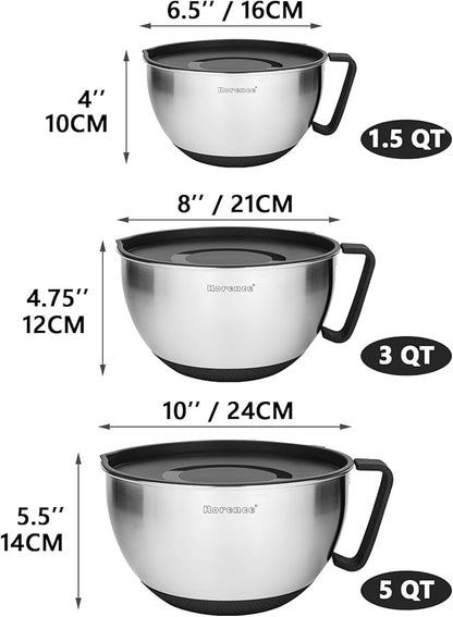 Rorence Stainless Steel Non-Slip Mixing Bowls - Image 3