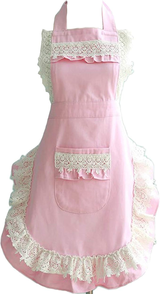Hyzrz Lovely Home Work Adjustable Apron Cake Kitchen Cooking Women Girls Aprons by Hyzrz