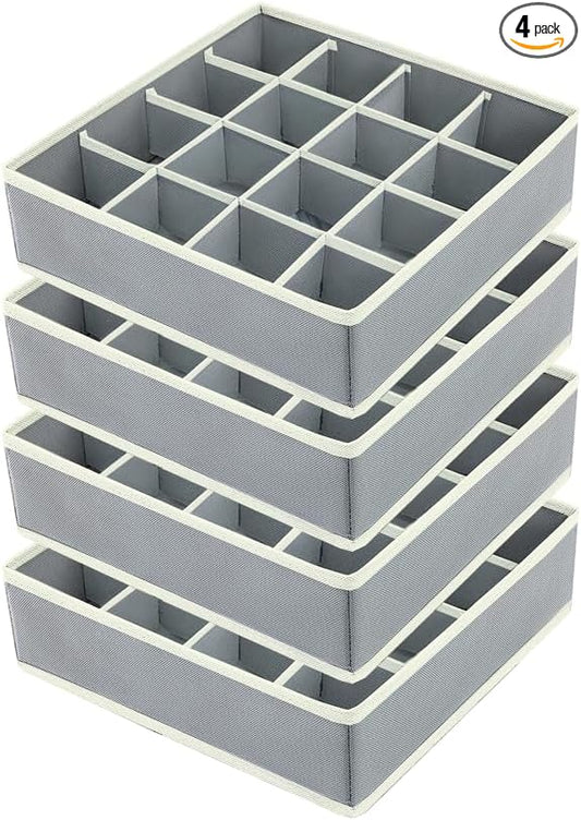 Joyoldelf Sock Drawer Organizer Divider Underwear Organizer 16-cell Fabric by APPRECIATELIFERELAXYOURSOUL