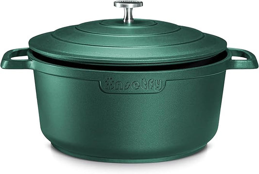 Large Dutch Oven Pot with Lid-7.5QT Cast Aluminum Oven Pot with Two Handles by INSETFY