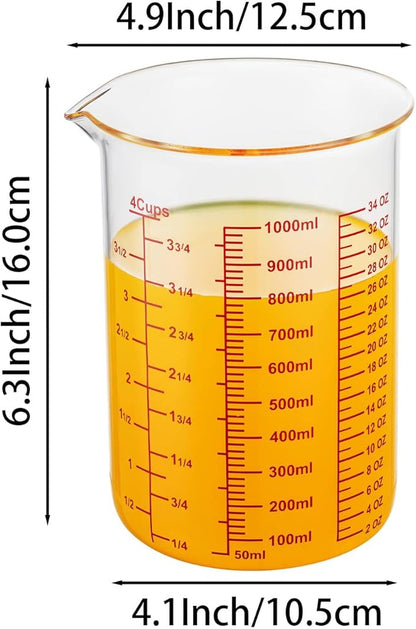High Borosilicate Glass Measuring Cup-V-Shaped Spout，Glass Measuring Beaker - Image 7