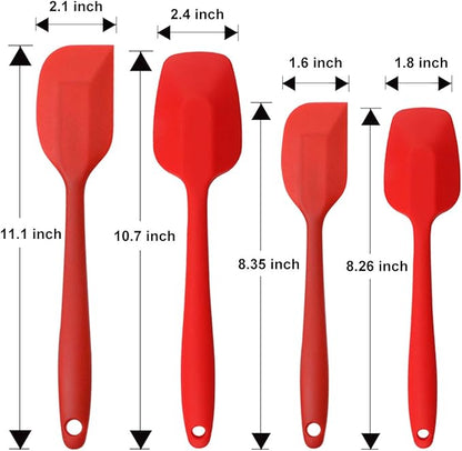 Silicone Spatulas Set, Rubber Spoon Spatula Heat Resistant Spoonula One Piece - Image 6