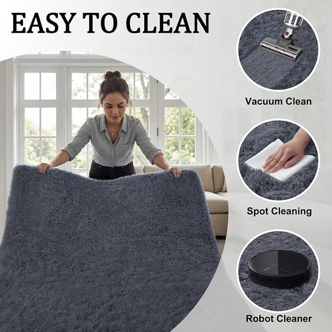 8x10 Area Rugs for Living Room Bedroom: Soft Fluffy Shag Rugs Upgrade Non-Slip - Image 5