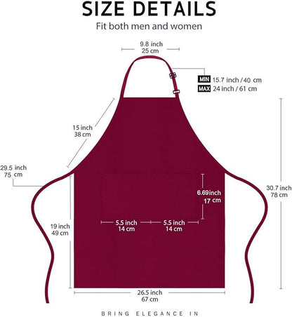 4 Packs Chef Apron, Waterproof Apron, Adjustable Aprons - Image 4