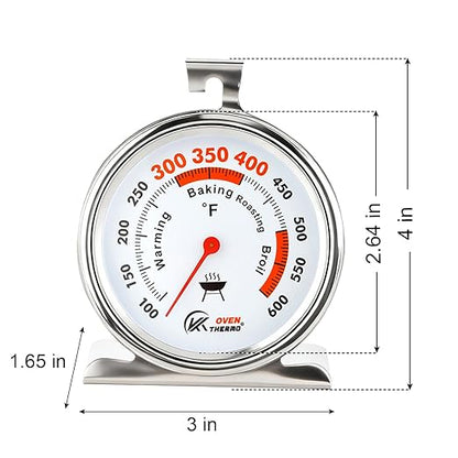 2.64" Oven Thermometer 100-600°F Kitchen Cooking Thermometer Instant Read - Image 2