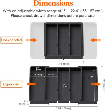Lifewit Utensil Organizer for Kitchen Drawers, Expandable Cooking Utensil Tray - Image 2