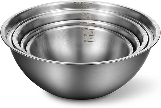 5 Pack Stainless Steel Mixing Bowls by Unknown