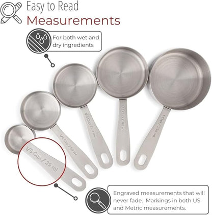 husMait Stainless Steel Measuring Cups & Spoons - Image 3