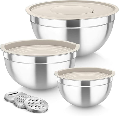 TeamFar Mixing Bowls, Stainless Steel Nesting Salad Bowls by TeamFar