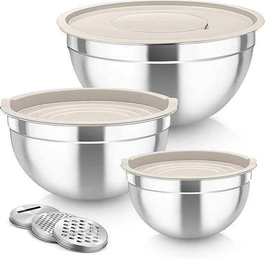 TeamFar Mixing Bowls, Stainless Steel Nesting Salad Bowls by TeamFar