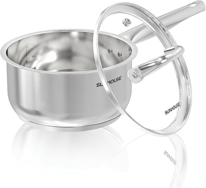 SUNHOUSE – 1.5 Quart Stainless Steel Sauce Pan by SUNHOUSE