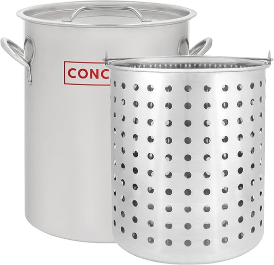 CONCORD 42 QT Stainless Steel Stock Pot w/Basket. Heavy Kettle. Cookware by ConcordCookware