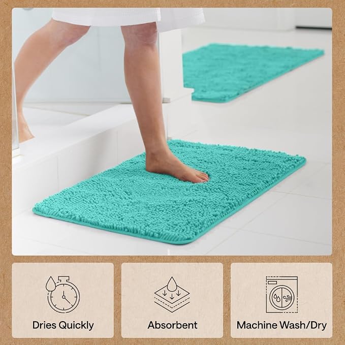 GORILLA GRIP Bath Rug Mat, Thick Soft Absorbent Chenille, Quick Dry Microfiber - Image 7